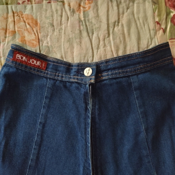 Vintage 1970's Bon Jour Maxi Denim Skirt - Picture 5 of 7